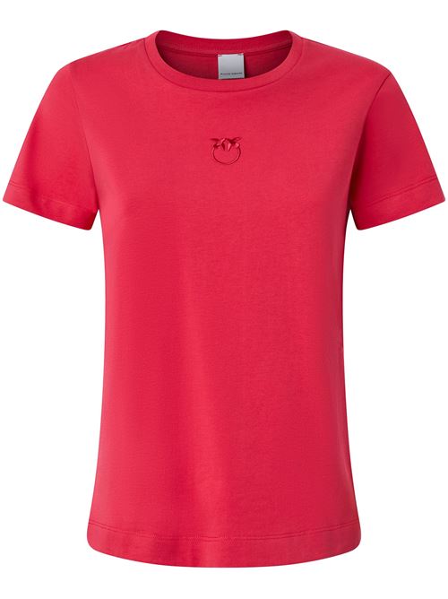 T-shirt con logo in cotone lampone PINKO | 100355 A2HNO57